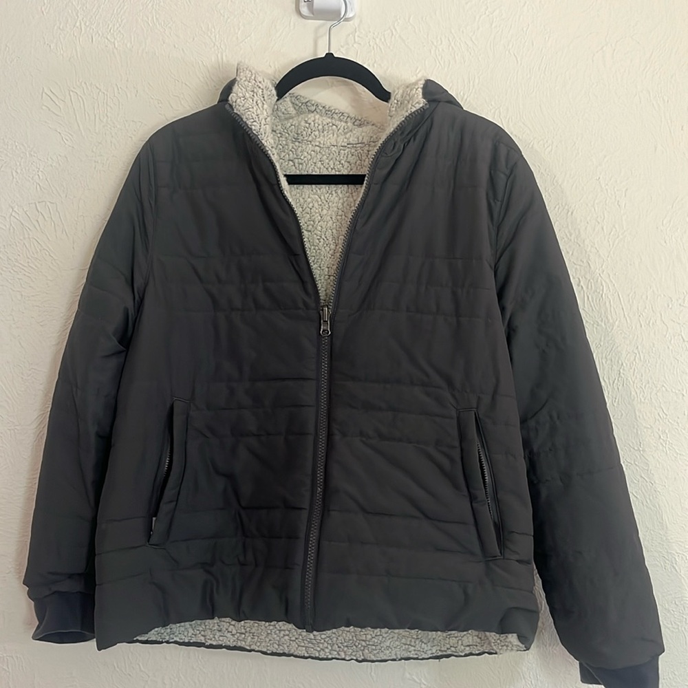 Toad&Co Black Quilted Jacket with Cream Lining